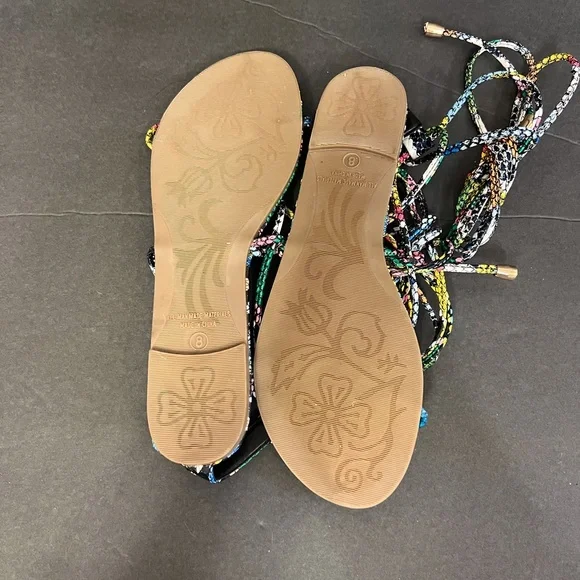 Liliana Colorful Snake Skin Pattern Strappy Sandals Size 8 - Picture 7 of 8